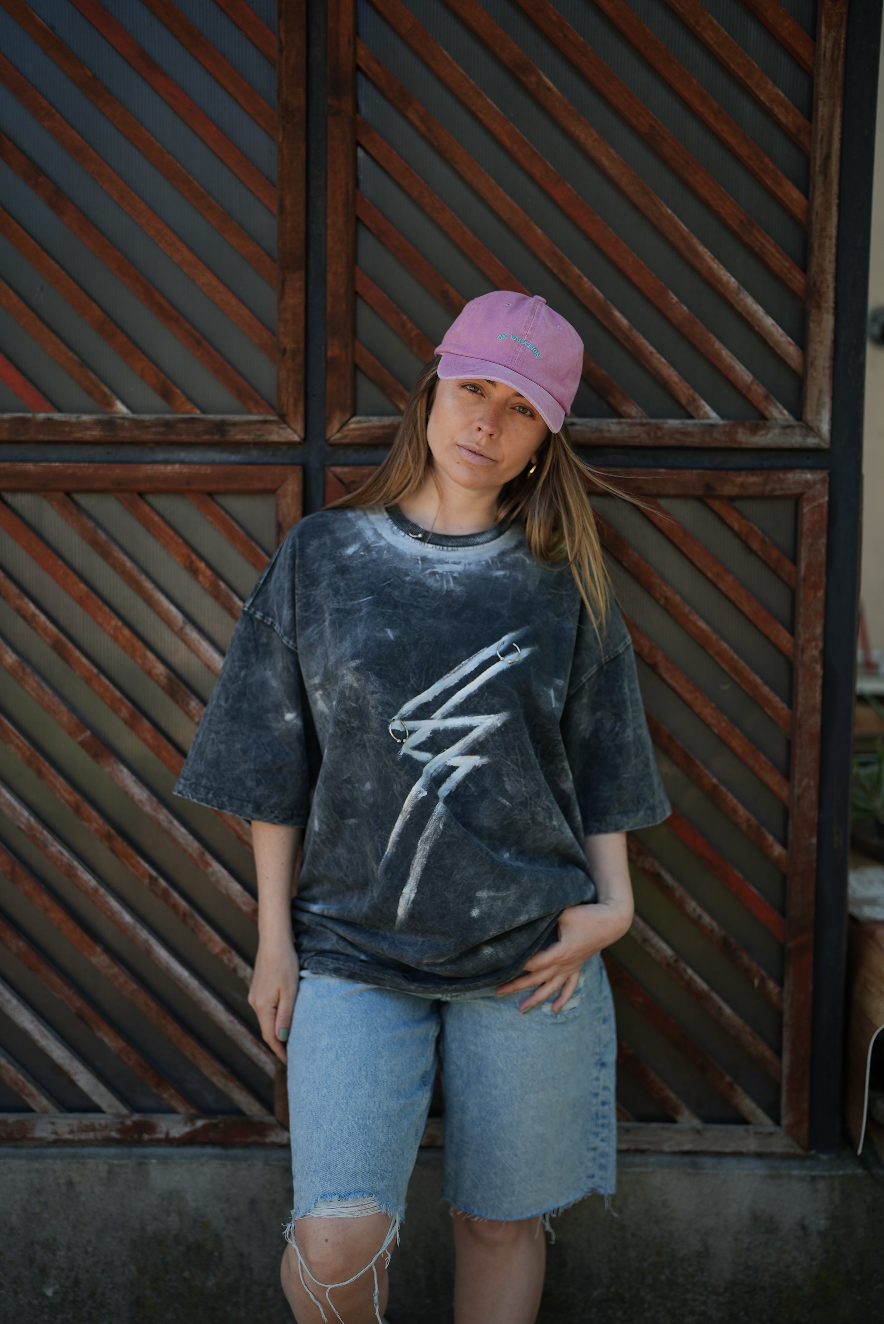 Tricou Fulger - unisex - Roz/ Gri