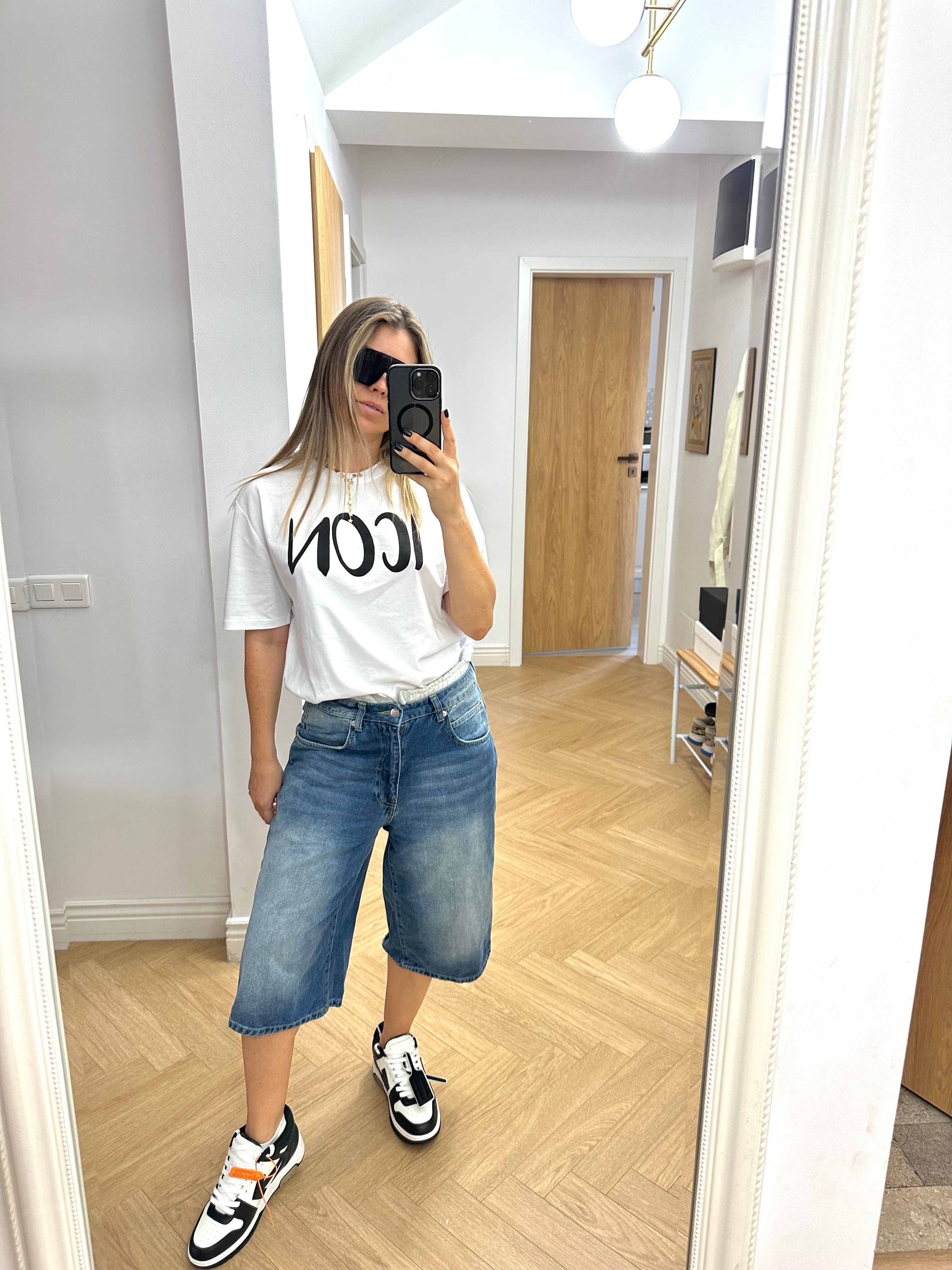 Tricou Icon X - pentru femei - Alb/ Negru