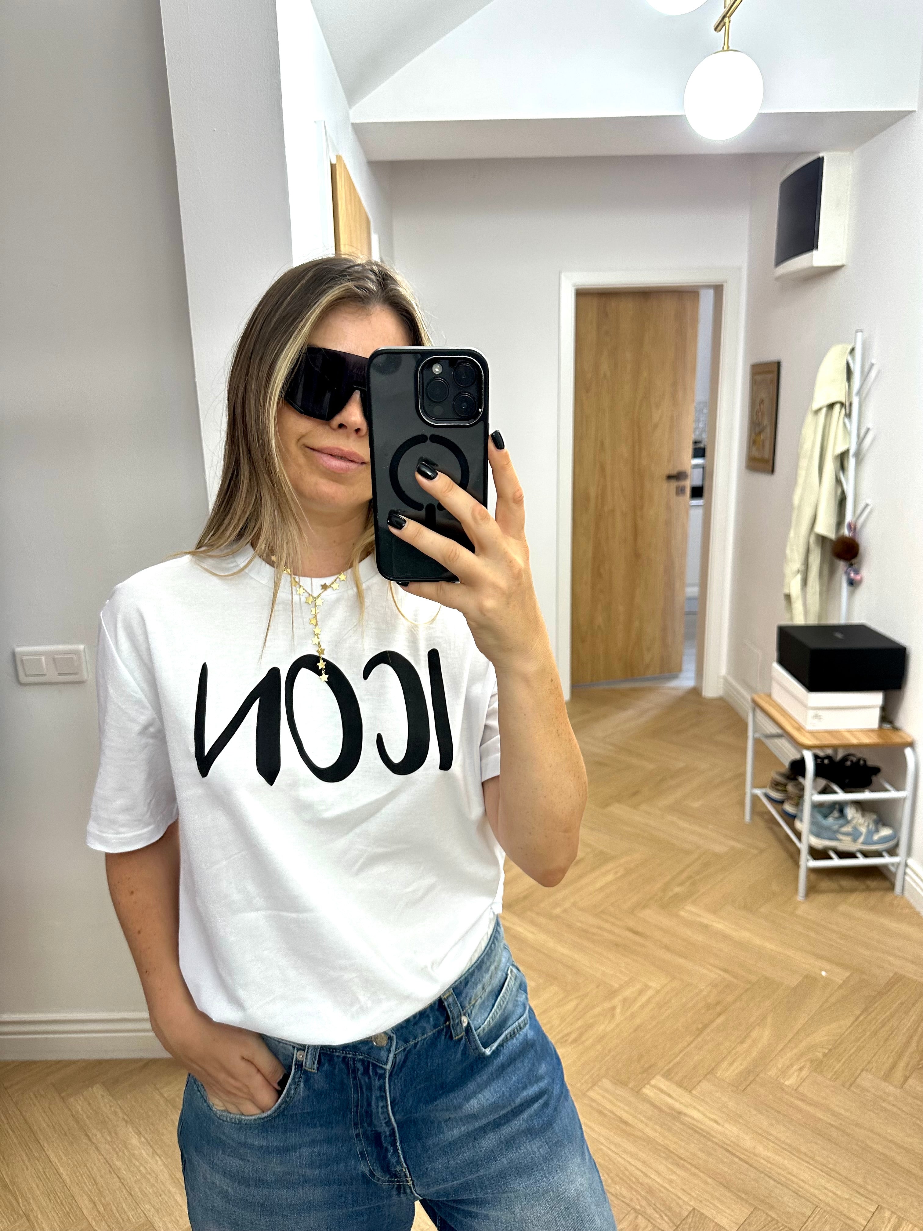 Tricou Icon X - pentru femei - Alb/ Negru