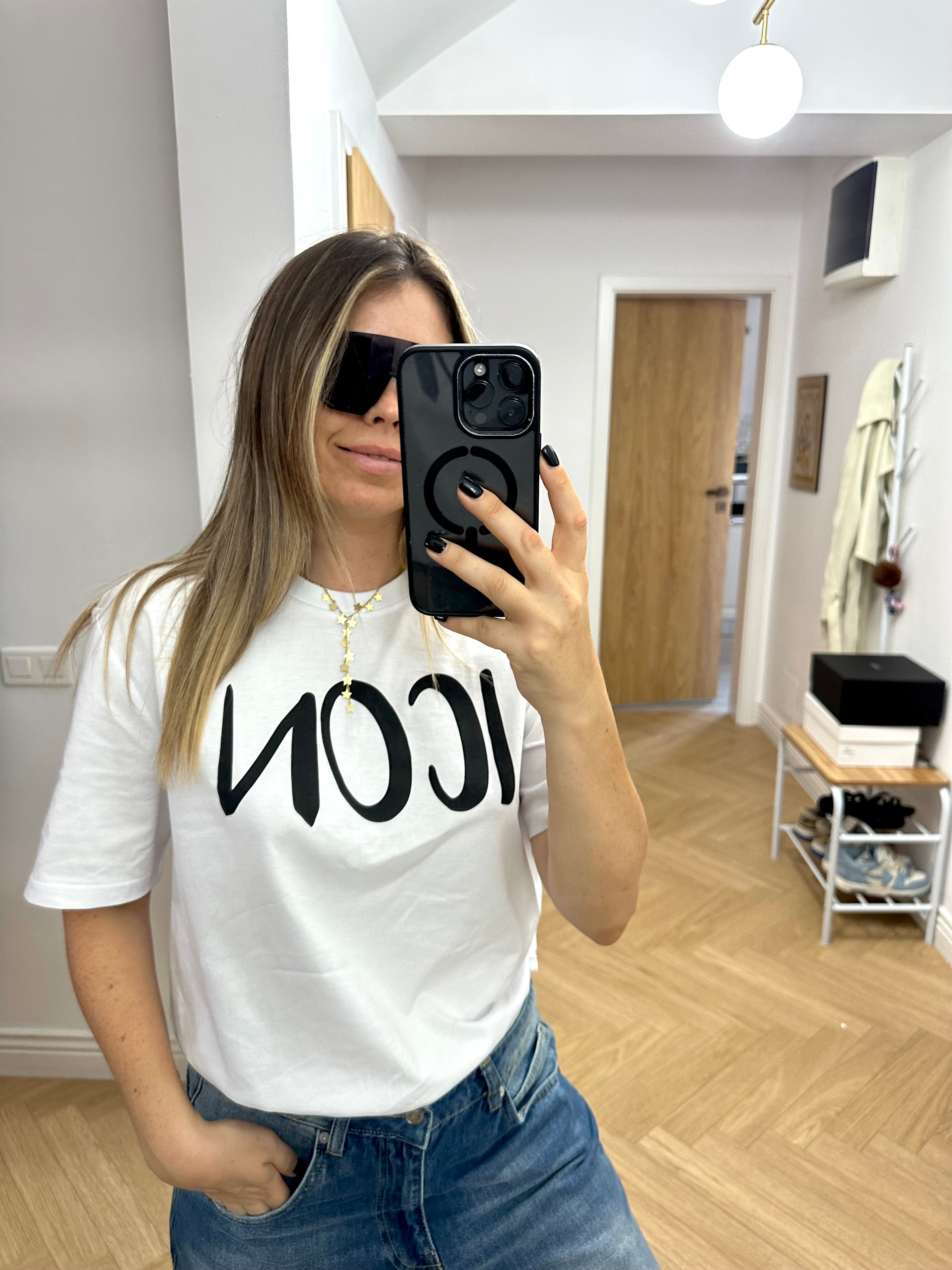 Tricou Icon X - pentru femei - Alb/ Negru