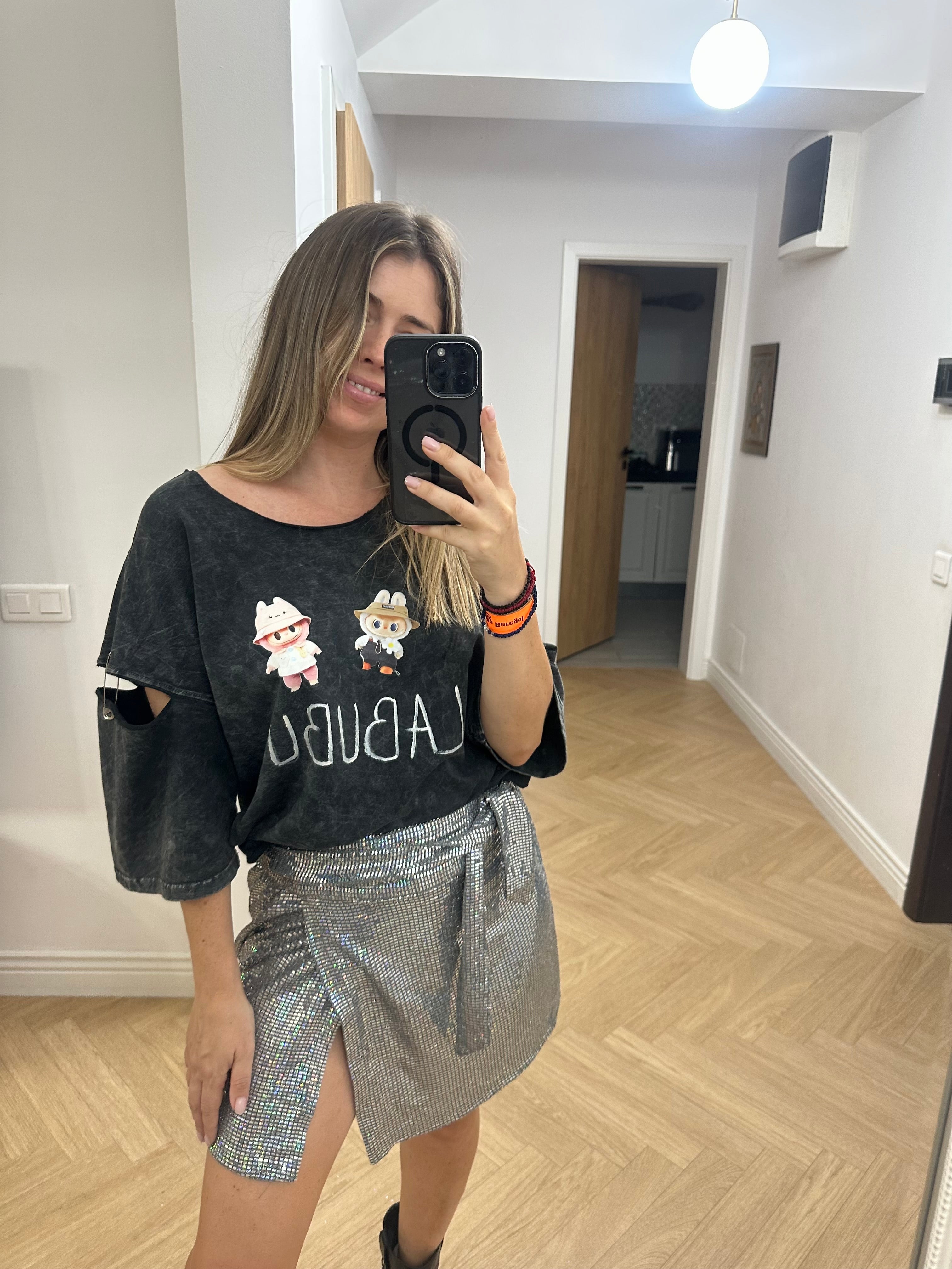 Tricou La Bubu - pentru femei - Alb/ Negru/ Gri