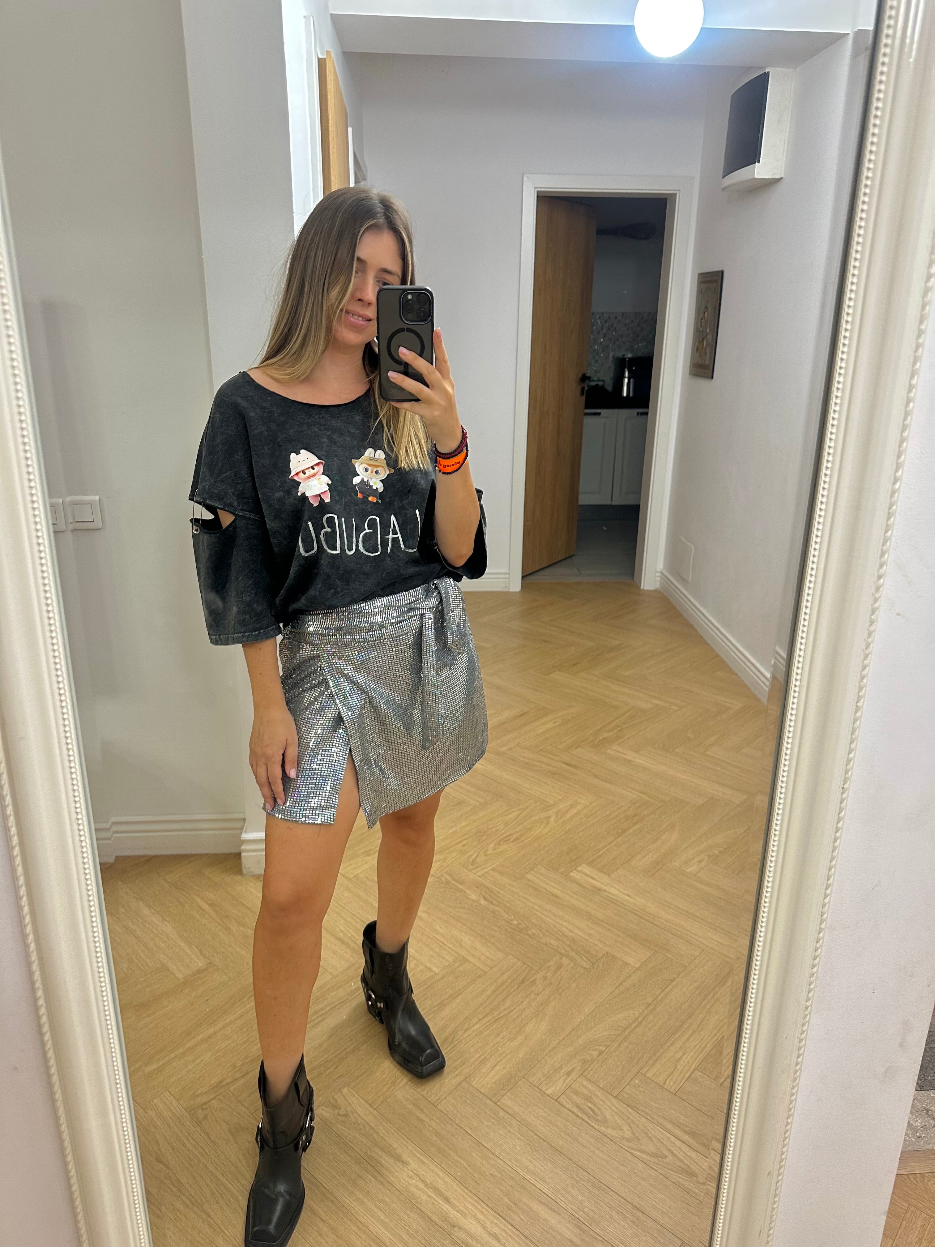 Tricou La Bubu - pentru femei - Alb/ Negru/ Gri