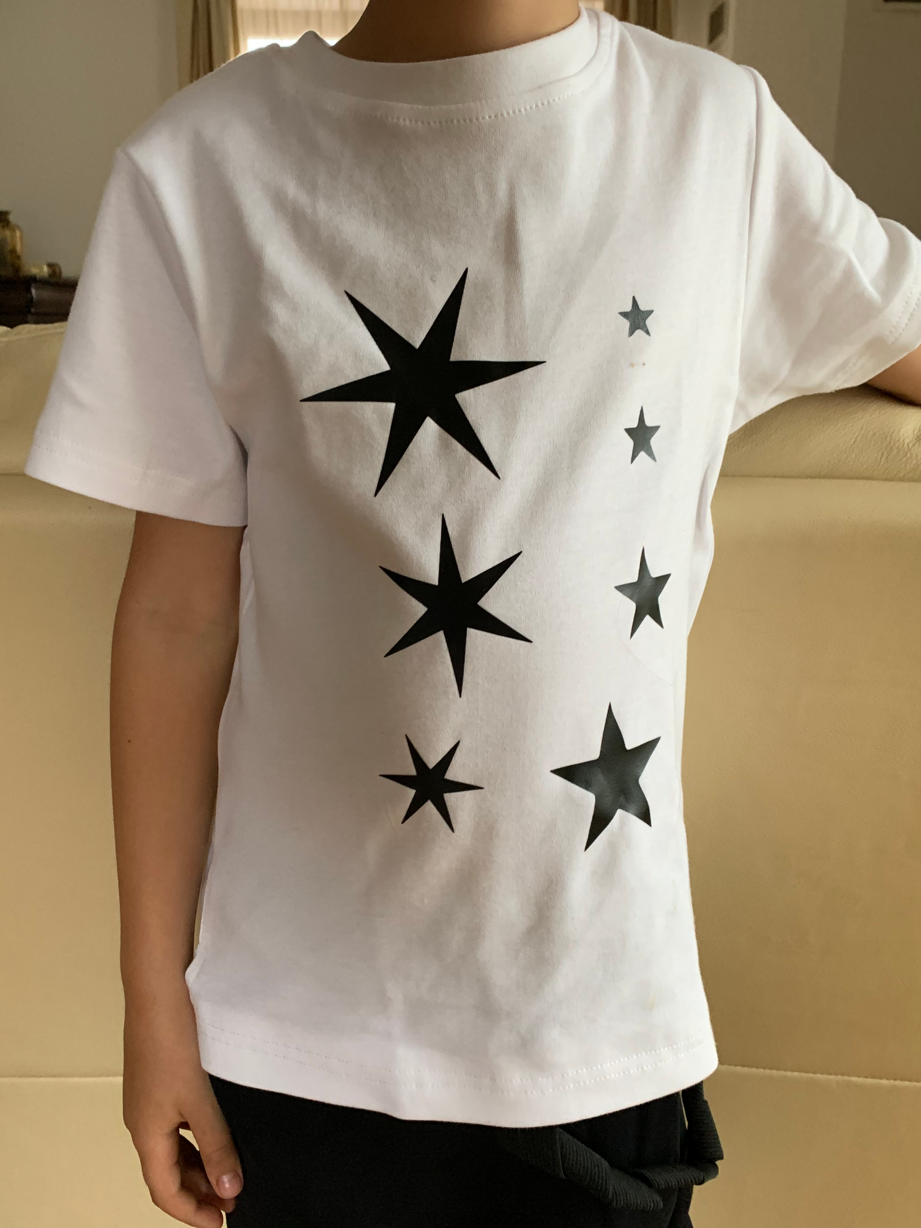 Tricou STARS - Alb - unisex pentru copii