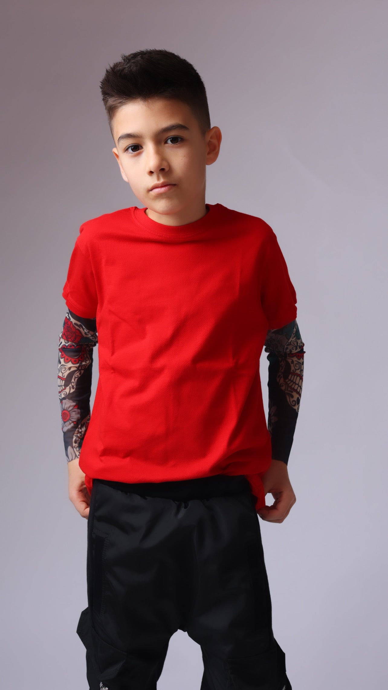 Tricou tatuaje Destiny - unisex pentru copii si adulti - Alb / Negru / Gri / Rosu