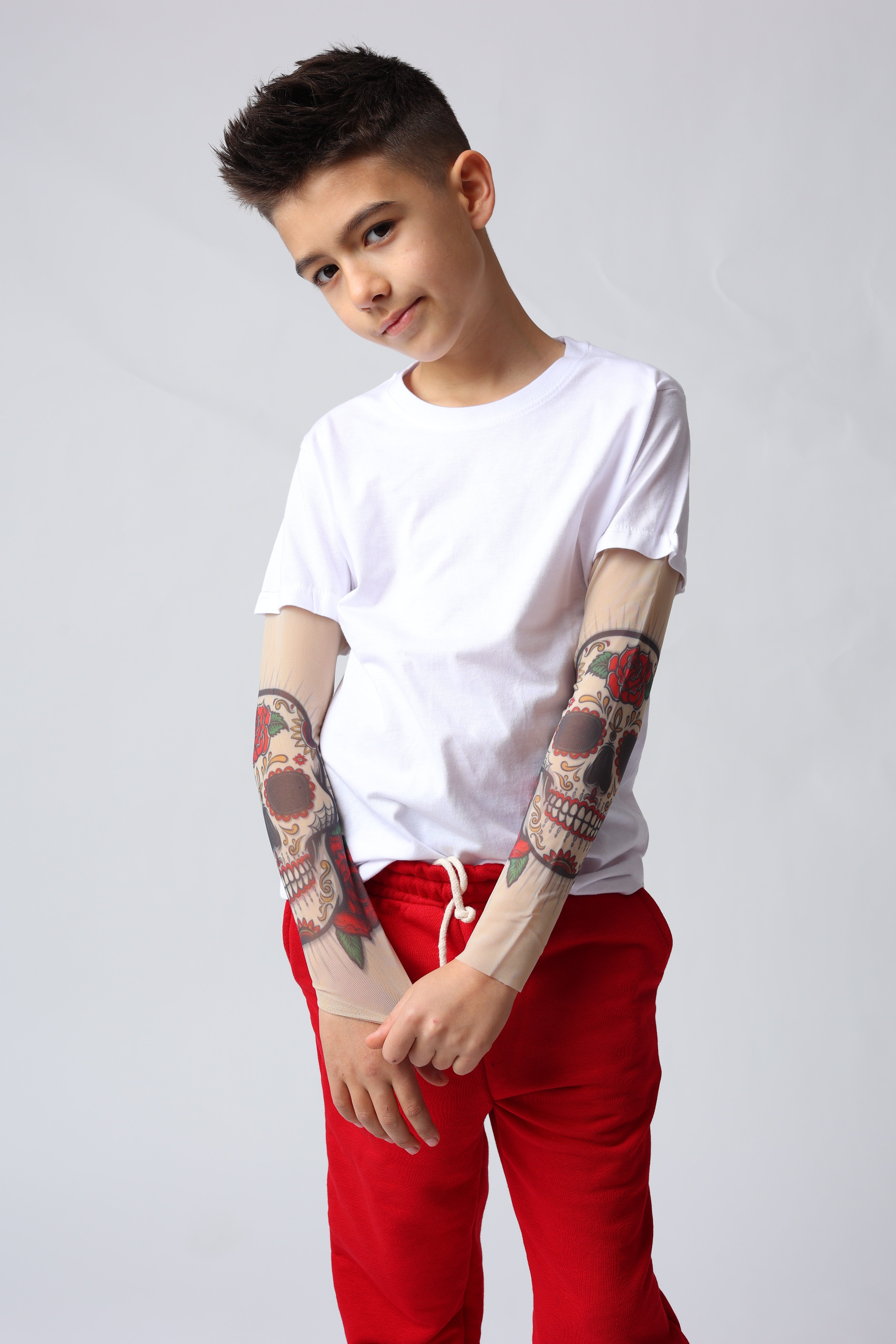 Tricou tatuaje Infinity - unisex pentru copii si adulti - Alb / Negru / Gri / Rosu